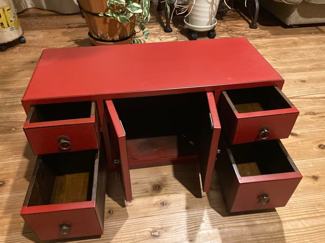 昭和レトロ　雛人形飾り台　引出４段＋開戸