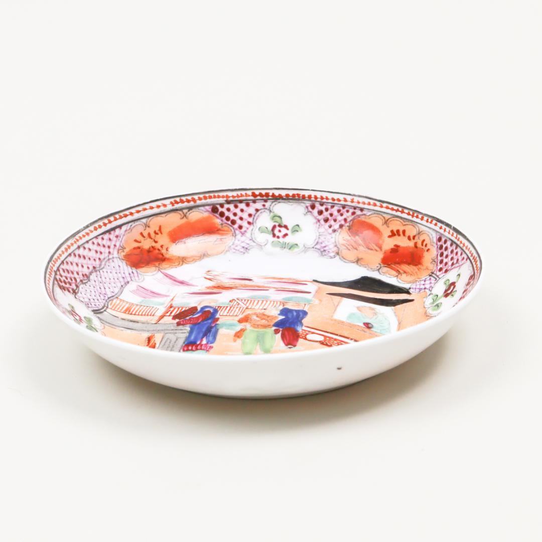 ニューホール 19世紀 イングランド シノワズリ 窓辺の少年 ソーサー プレート