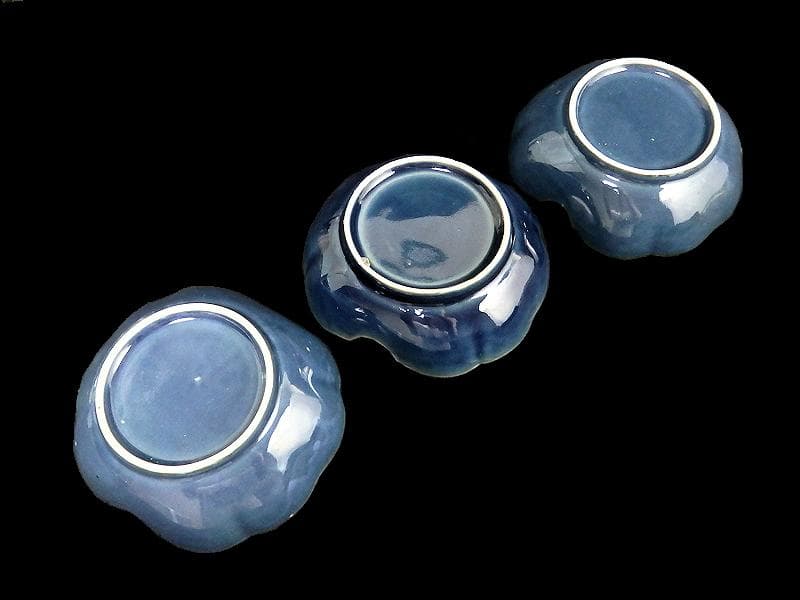 古伊万里　瑠璃　若松の図　膾皿　３客　C167AS-CTh