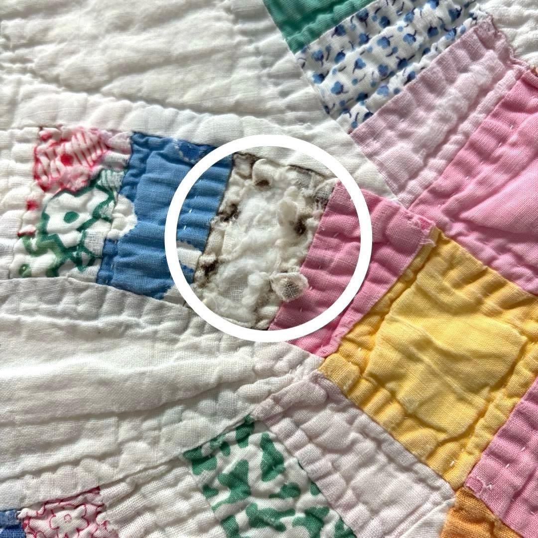 【稀少】【貴重】アメリカンアンティーク⭐︎ダブルウエディング　約224×166cm