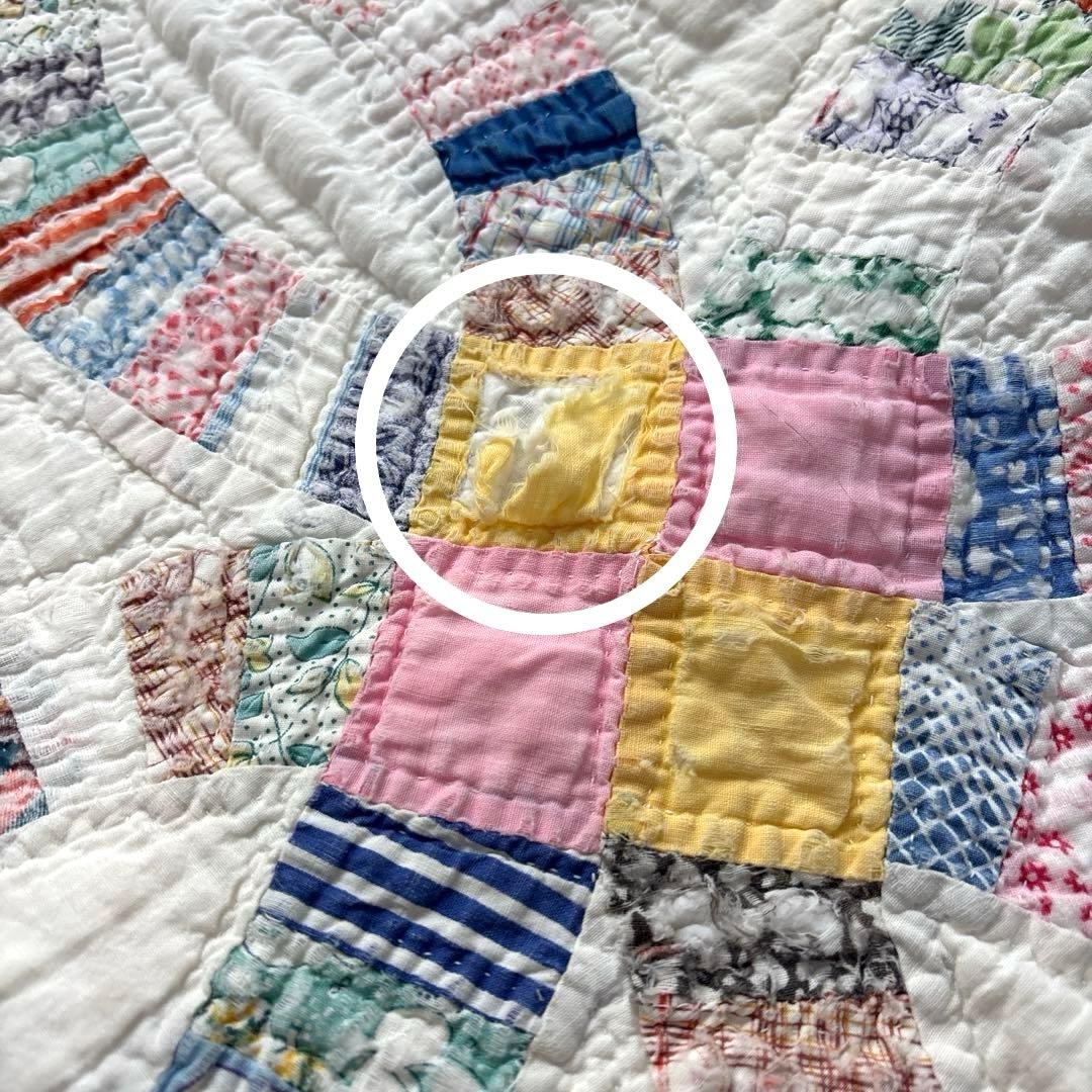 【稀少】【貴重】アメリカンアンティーク⭐︎ダブルウエディング　約224×166cm