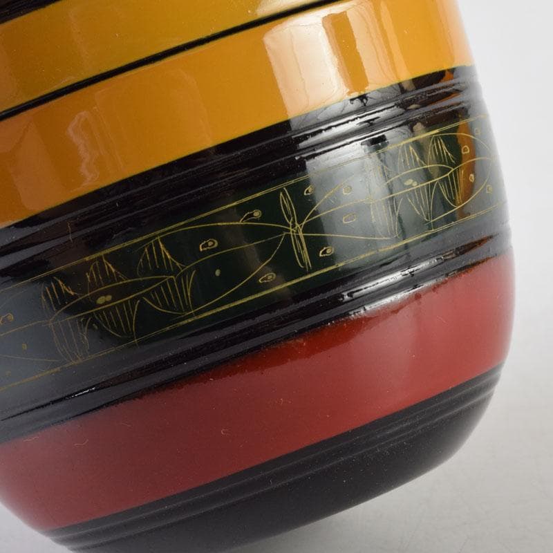 茶道具　中村湖彩作　唐物　独楽棗　共布共箱　V　9191