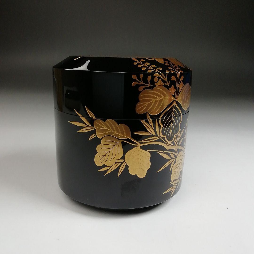 Ｔ９２８　棗　『桐竹蒔絵』『雪吹』『中村孝也 作』　共箱　茶道具