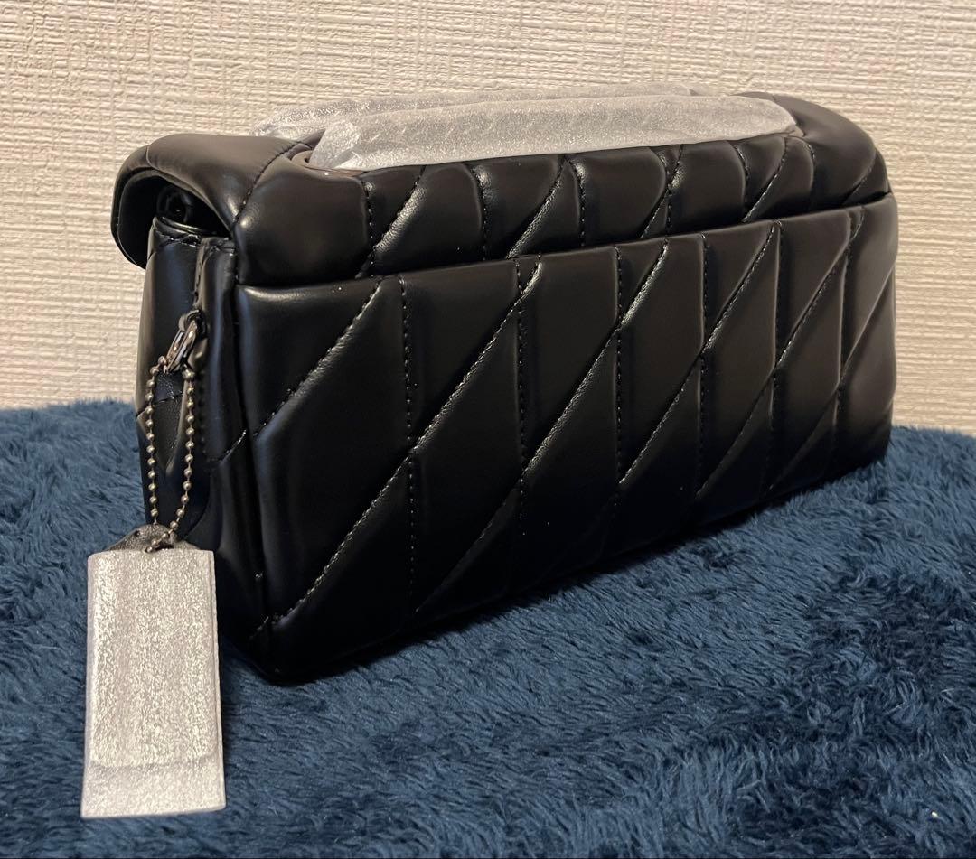 【新品】COACH タビー ショルダー バッグ 26・キルティング　シルバー