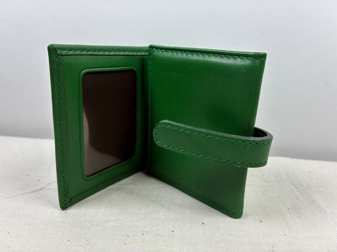 小物 Old coach green Three-sided photo case