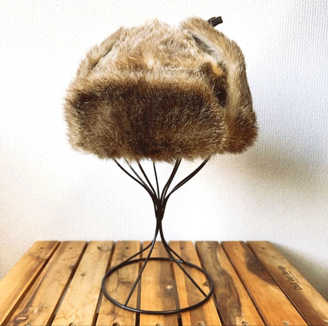 y*y様 Vintage リアルファー レザー フライト キャップ 帽子 ボンバ