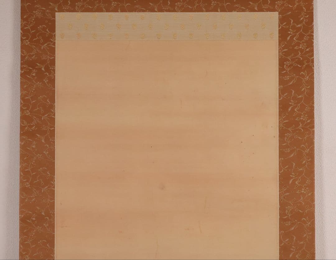 【模写】日本画 益田楳岳 花鳥 雀 草花 絹本 掛軸 MB160