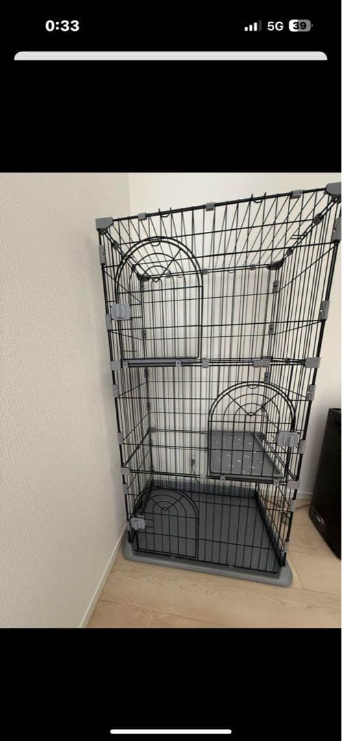 3段　キャットケージ ブラック