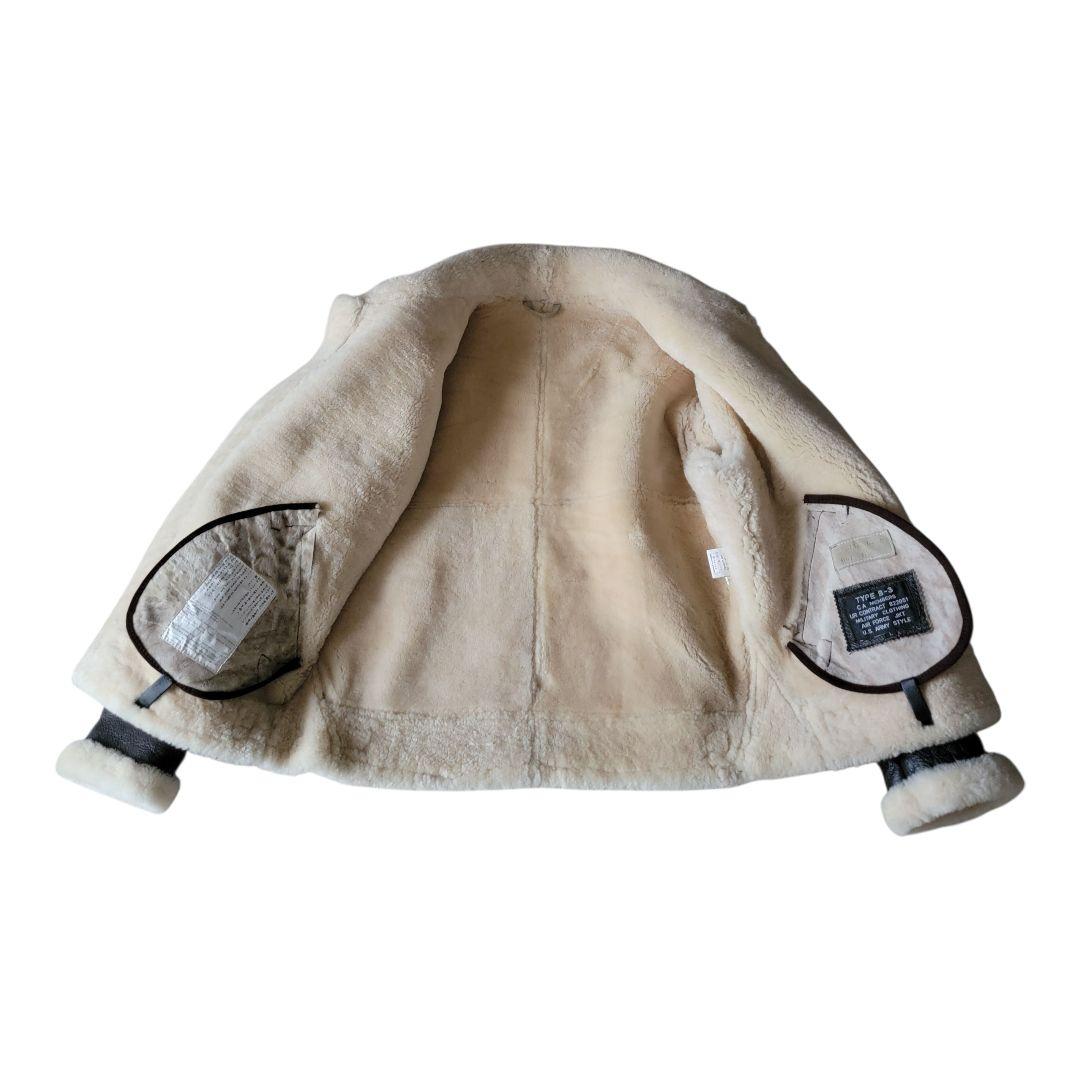 B-3　フライトジャケット　羊ムートン　 ダークブラウン　L　美品