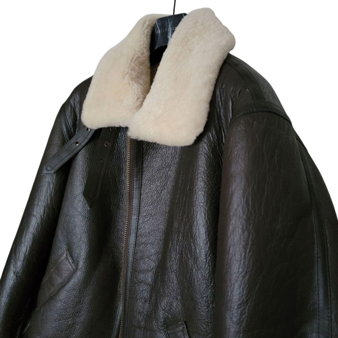 B-3　フライトジャケット　羊ムートン　 ダークブラウン　L　美品