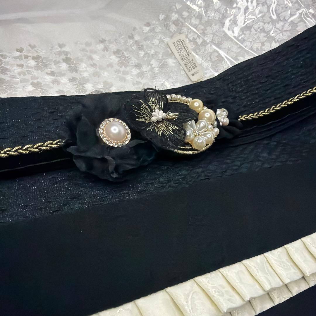 新品　振袖用　2026年モデル　黒　帯締め　帯揚げ　半襟　重ね襟　セット