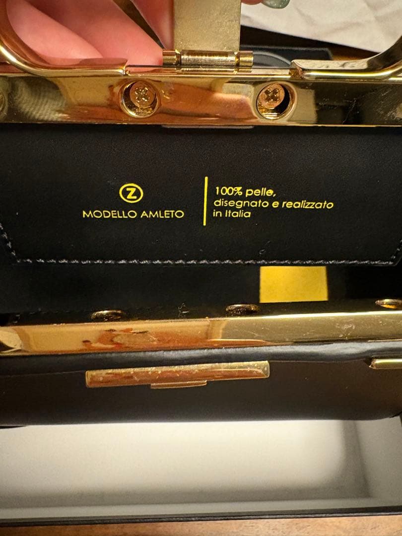 ZANCHETTI AMLETO MINI ブラック ショルダーバッグ