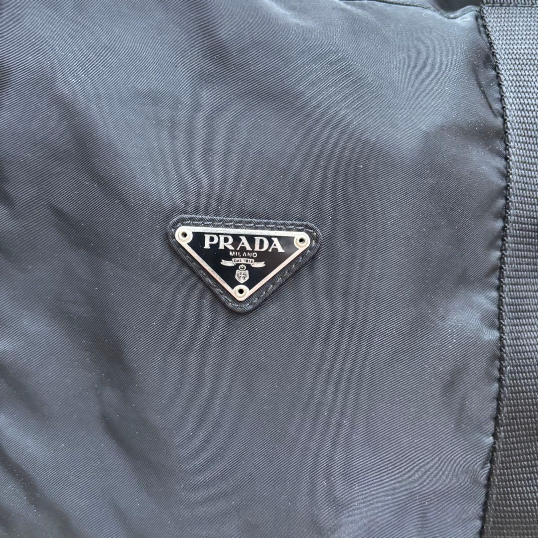 PRADA プラダ 2way ボストンバッグ ナイロン×レザー 黒　鍵付き