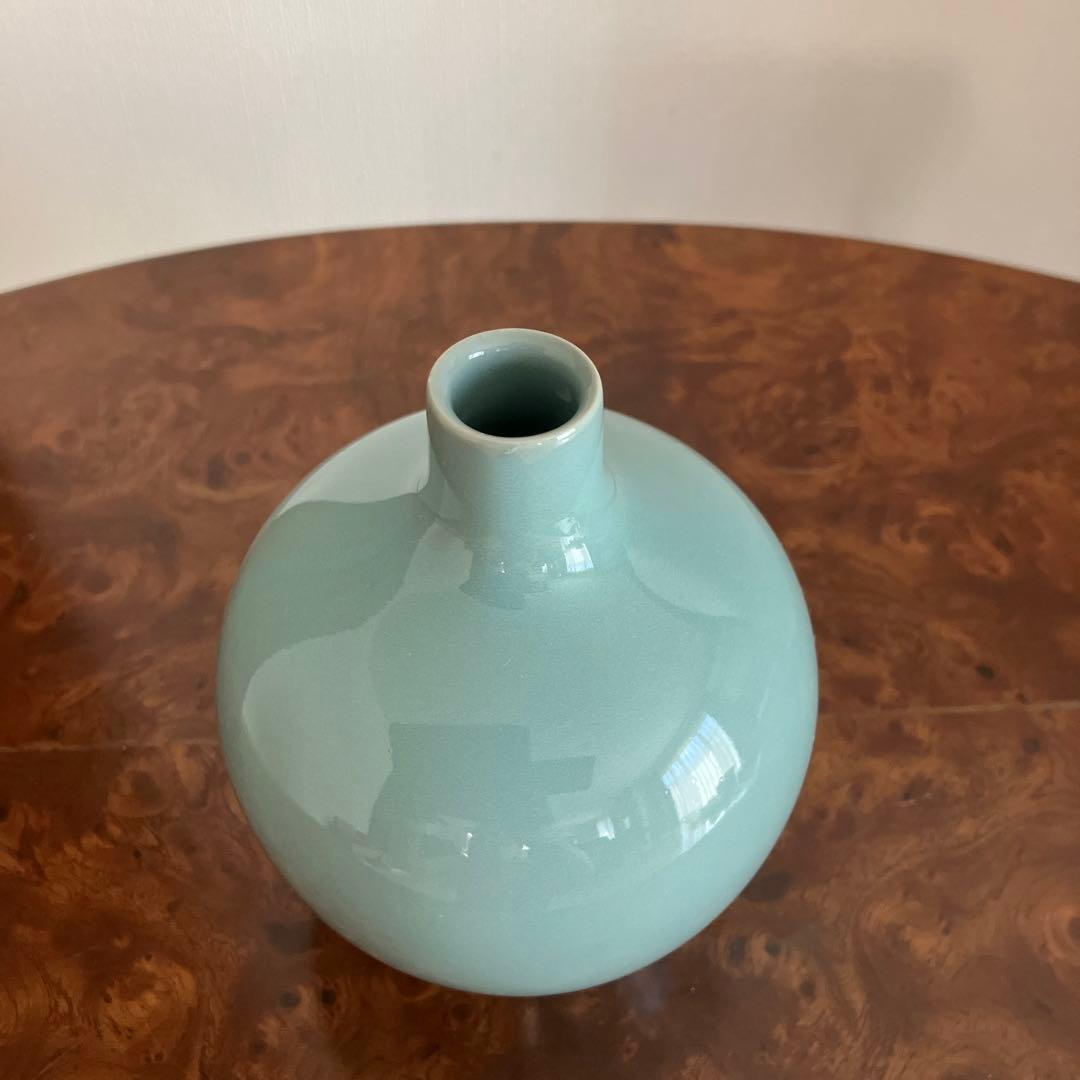 青磁　花入　花瓶3代目　諏訪蘇山④