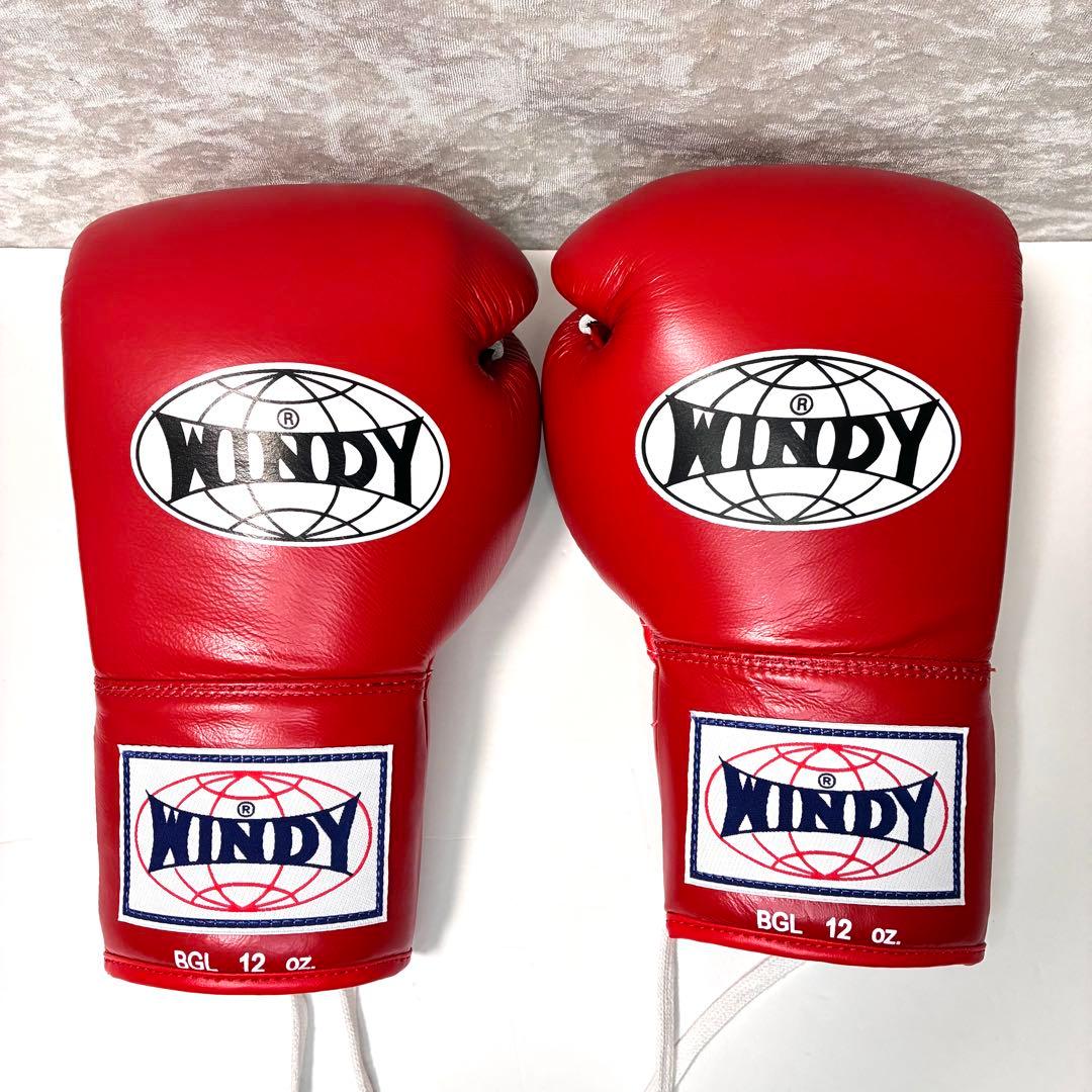 【未使用】 WINDY ウィンディー 試合用ボクシンググローブ ひも式 12oz