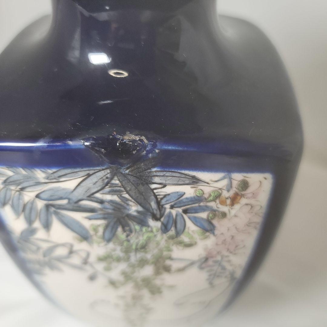 薩摩焼 色絵花瓶