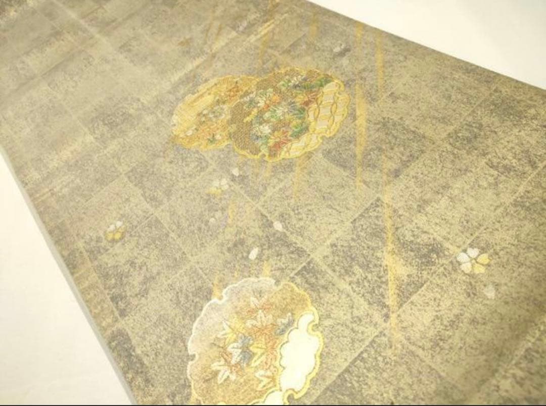 訪問着フルセット5点サイズM〜Ｌ　総絞り金駒刺繍　刺繍雪輪草花文金銀彩引箔正絹