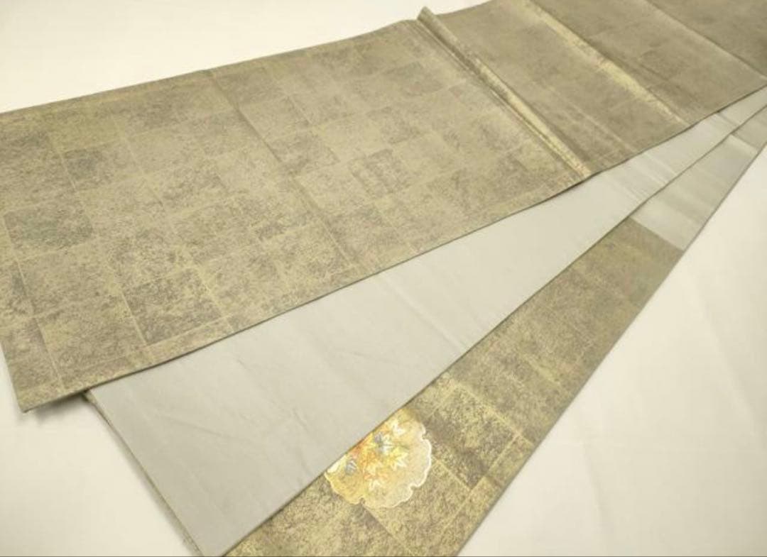 訪問着フルセット5点サイズM〜Ｌ　総絞り金駒刺繍　刺繍雪輪草花文金銀彩引箔正絹