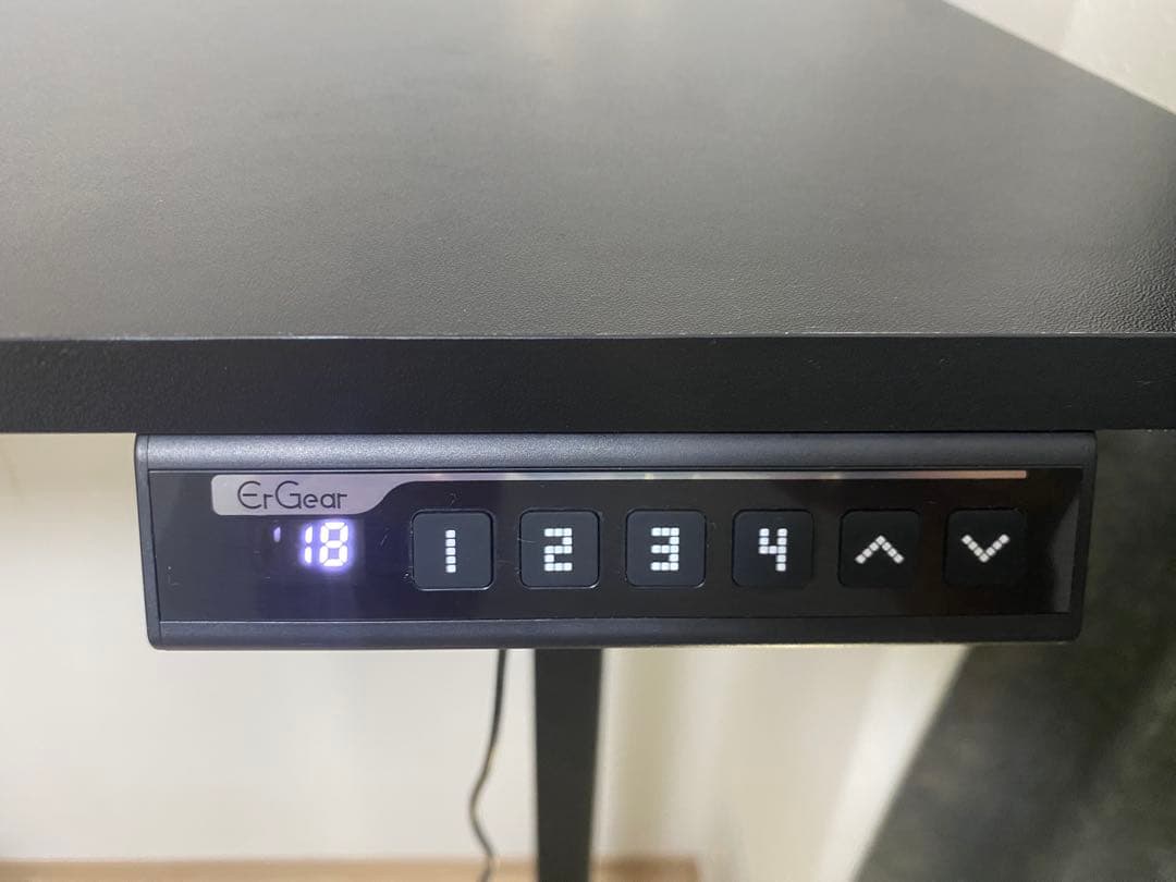 ErGear 電動 オフィスワークテーブル 昇降式デスク 高さメモリー機能