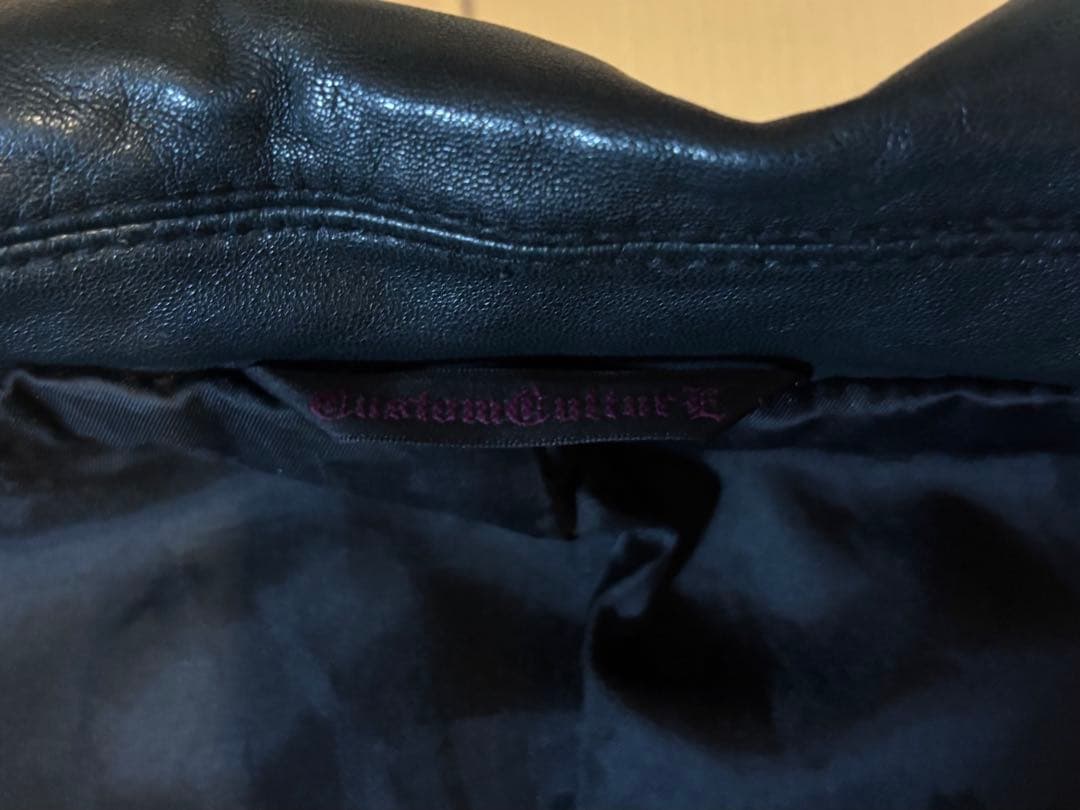 カスタムカルチャー 羊革 切替 スタンドカラー シングルライダース　ジャケット