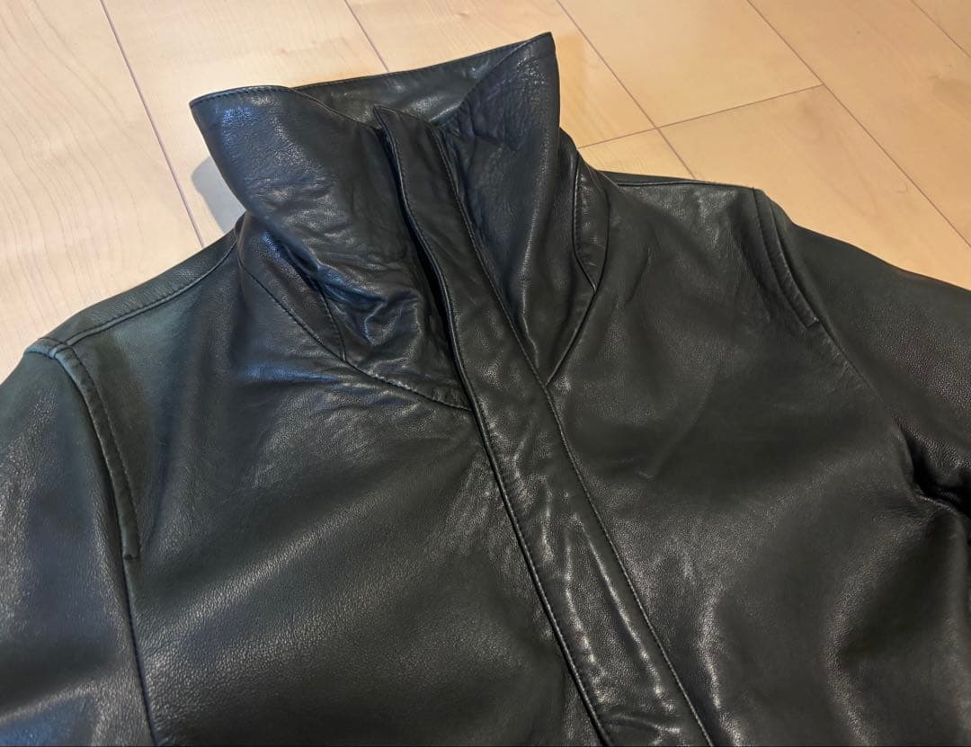 カスタムカルチャー 羊革 切替 スタンドカラー シングルライダース　ジャケット