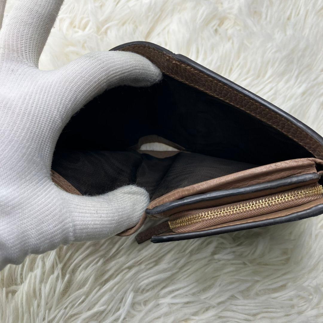 極美✨GUCCI 二つ折り財布 GG マーモント レザー ベージュ