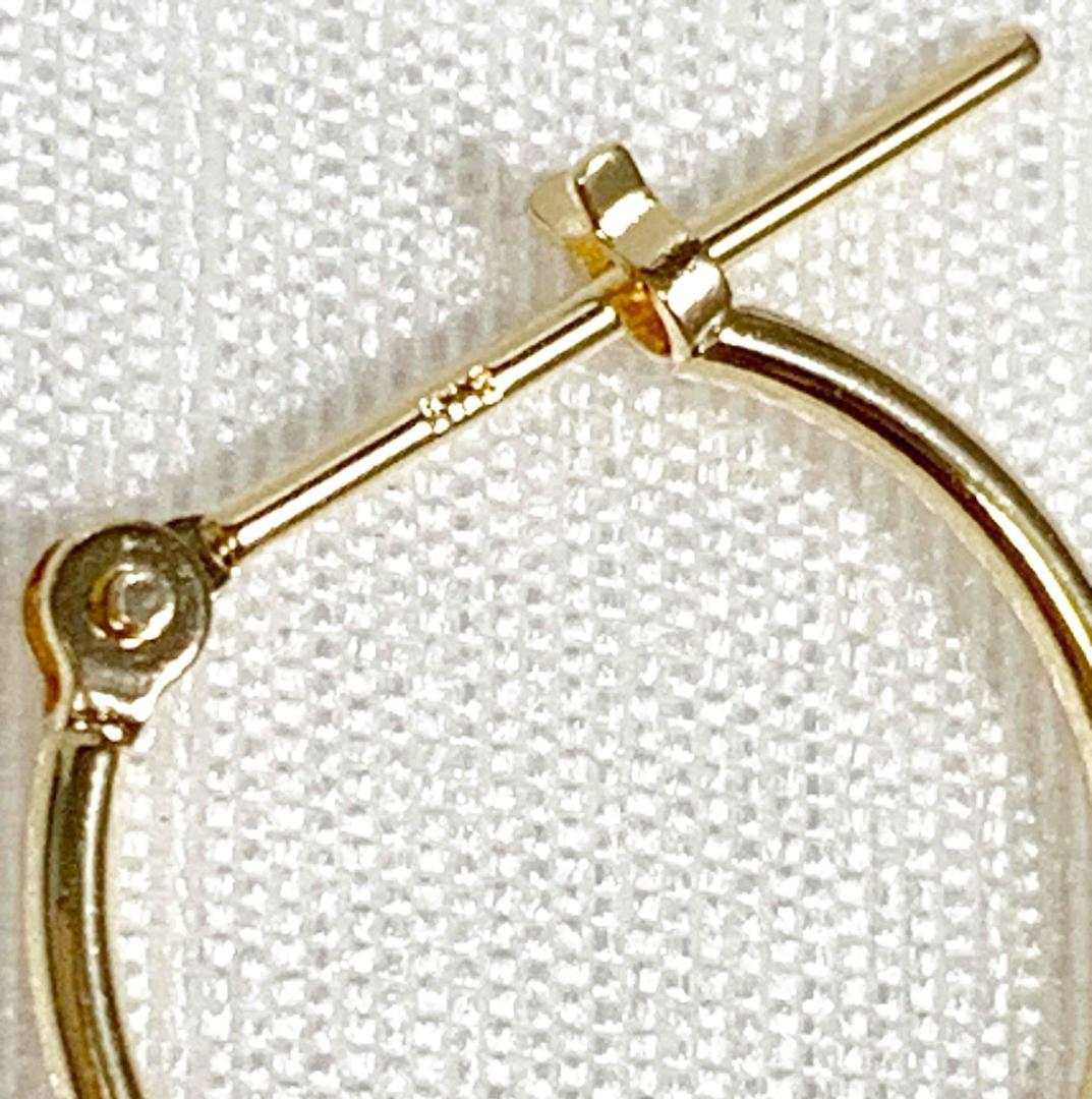 18金【1×10mm 定番フープピアス】イエローゴールド K18刻印入 新品！