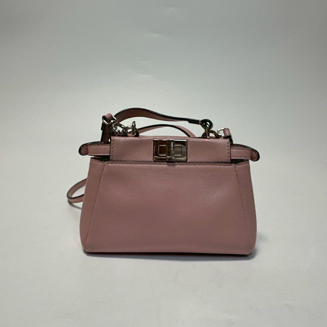 o52【極美品】保存袋付　フェンディフラワーマイクロピーカブ2wayショルダー.