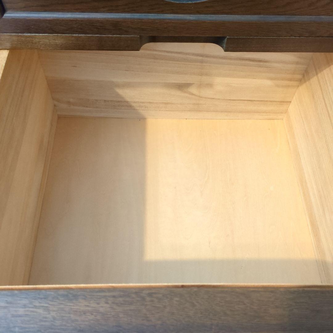 ダークブラウン 桐5段タンス 木製