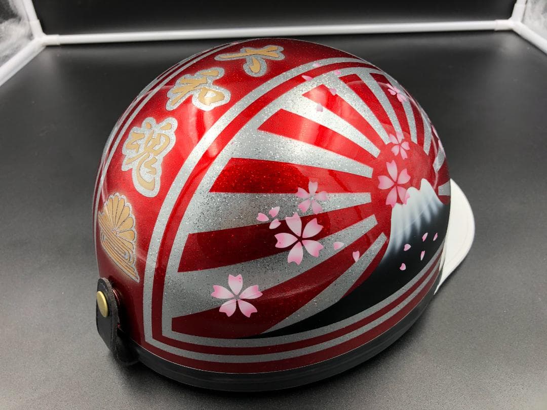 コルク半　カスタム　富士日章　三つボタン　キャンディレッド　ラメ　桜　高級クリヤ