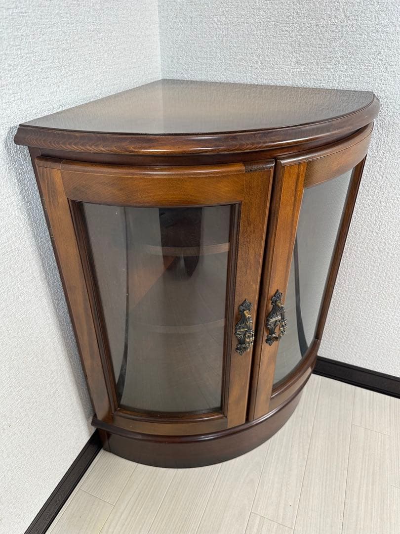 （1/3）カリモク コロニアル コーナー キャビネット 飾り棚 4-1※