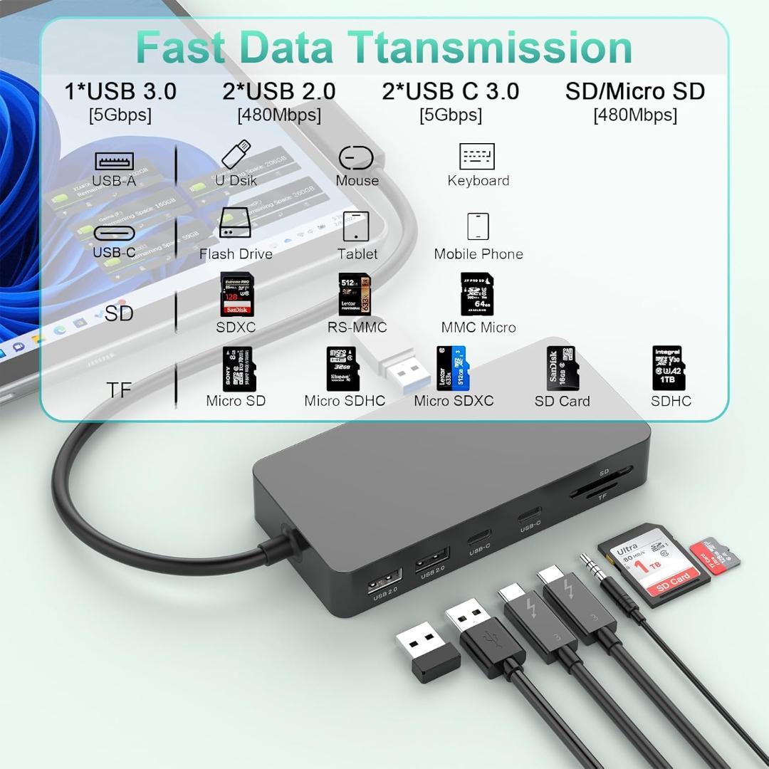 【開封・未使用】 Surface Dock ドッキングステーション 電源付き 黒