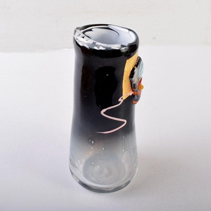 カメイガラス　亀井協一造　硝子花器　共箱　M　7045