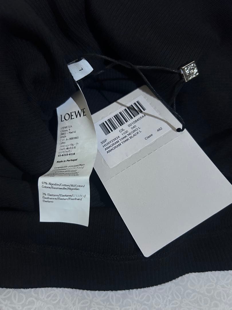 LOEWE アナグラム タンクトップ ブラックL