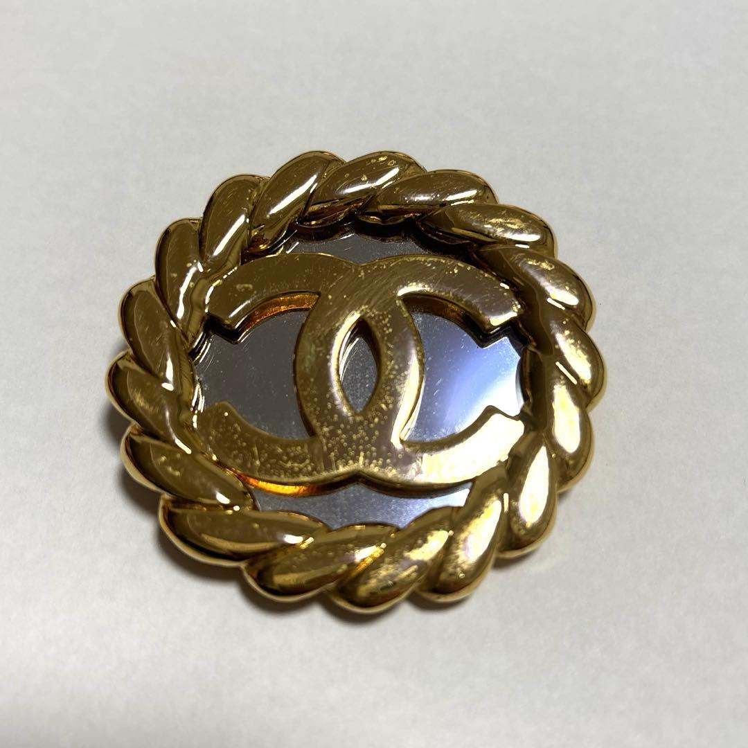 (希少)レア品CHANELココマーク ラウンド ブローチ ゴールド