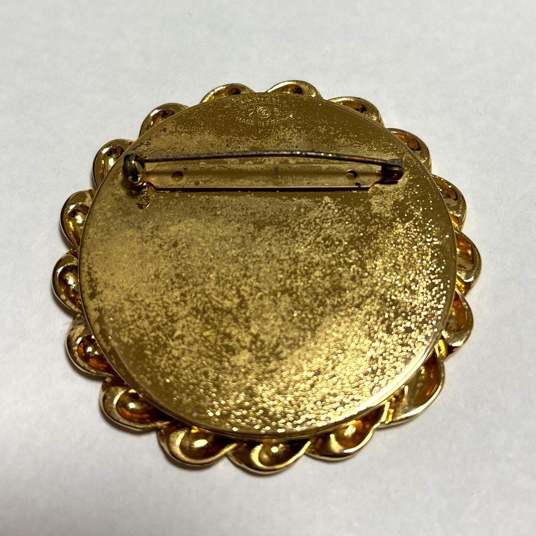 (希少)レア品CHANELココマーク ラウンド ブローチ ゴールド