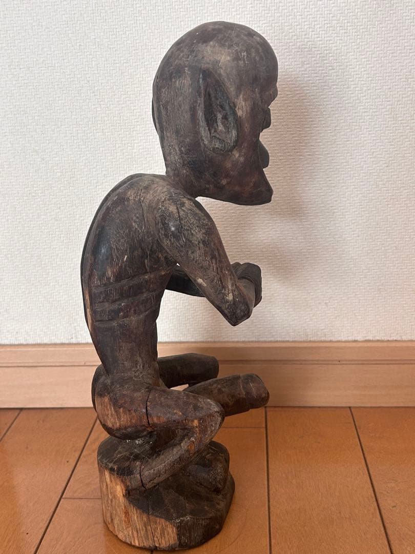 木製　人形彫刻 約30cm 木彫り