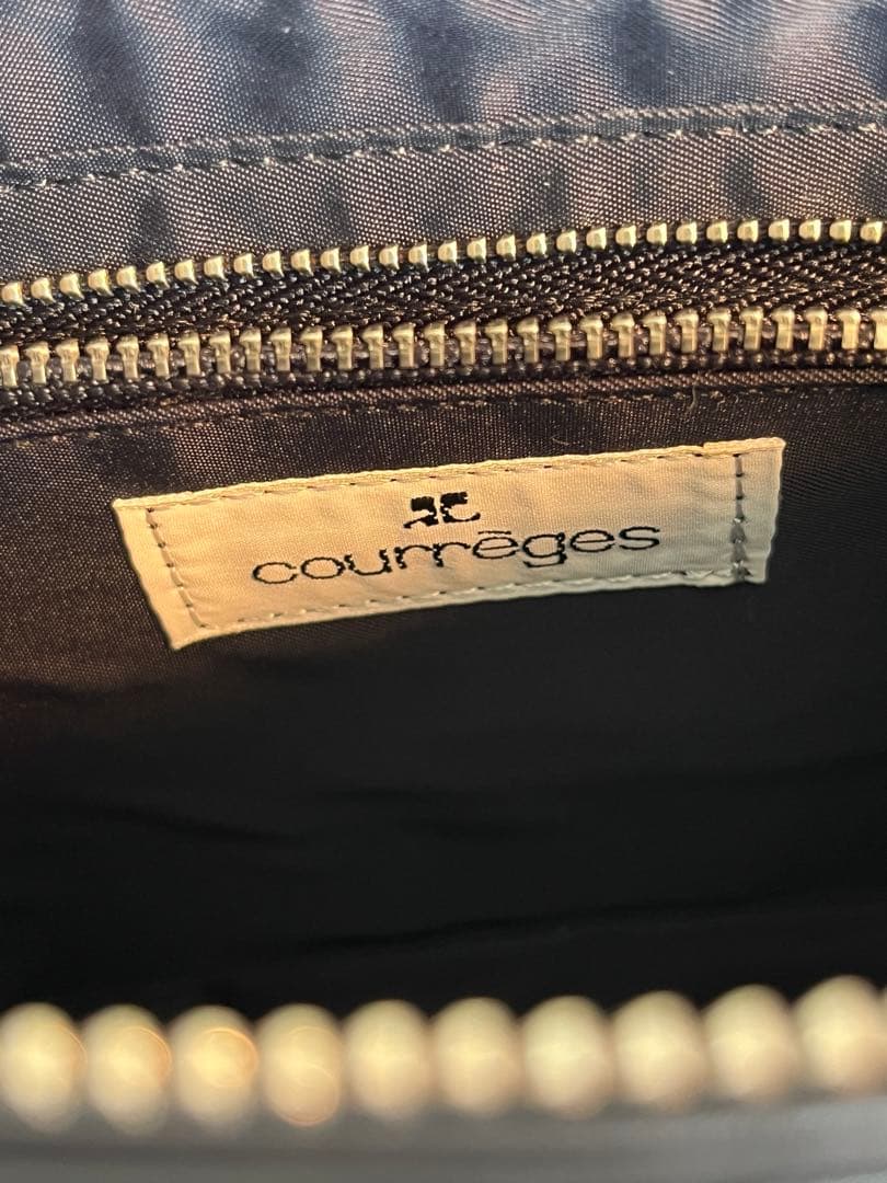 Courreges アクセサリーポーチ ハンドバッグ レザー 本革