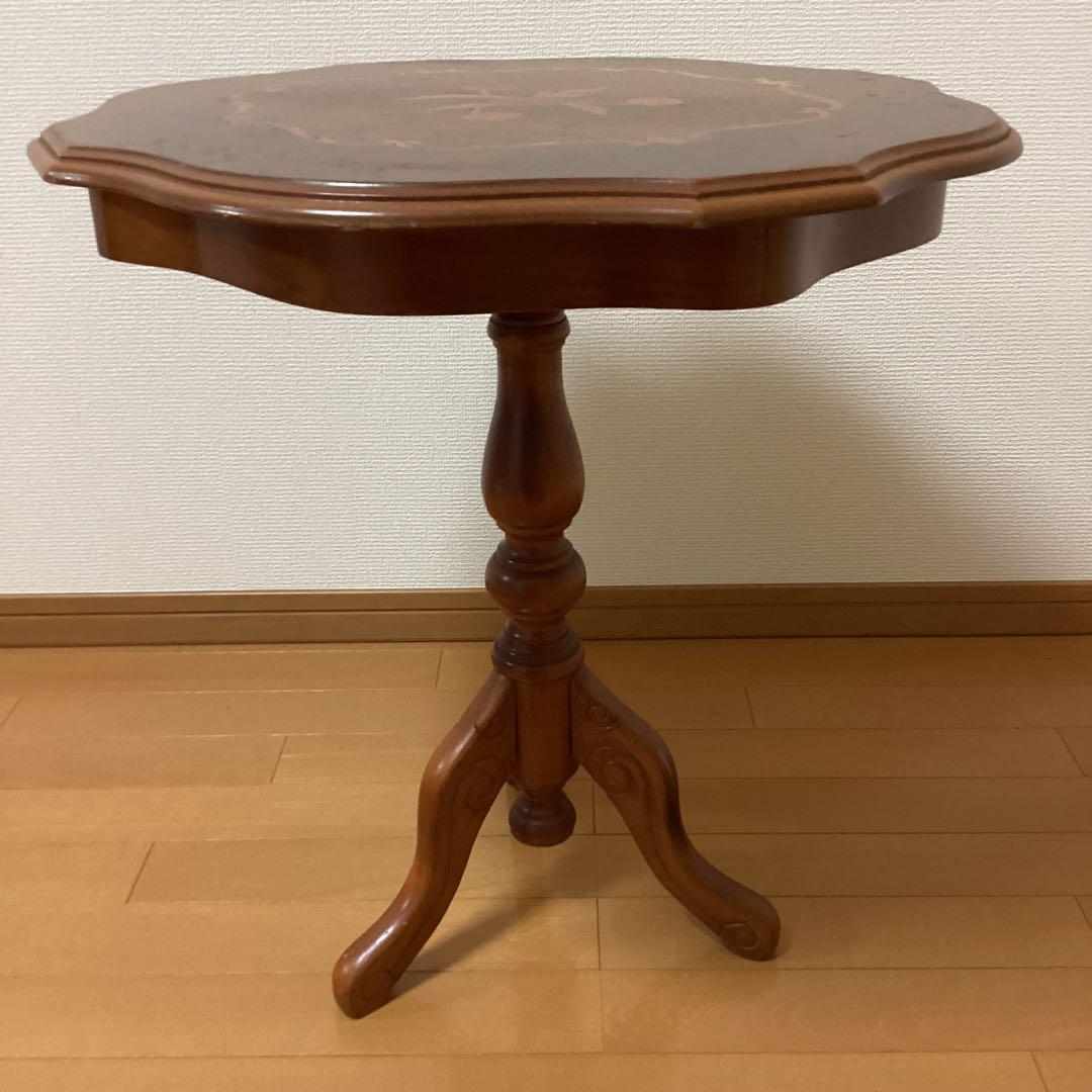 【イタリア製】アンティーク 象嵌細工 コーヒーテーブル／サイドテーブル