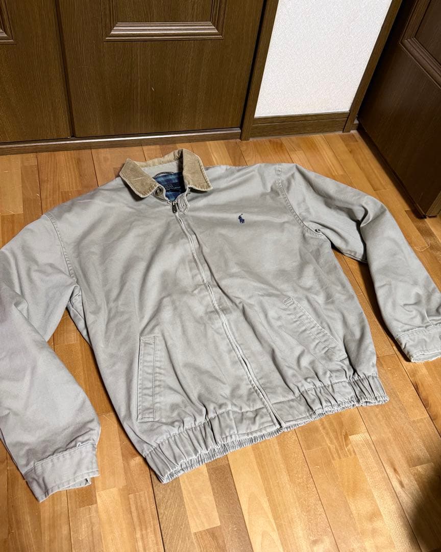 ポロ ラルフローレン ベージュ スウィングトップ Mサイズ 襟コーズ コットン