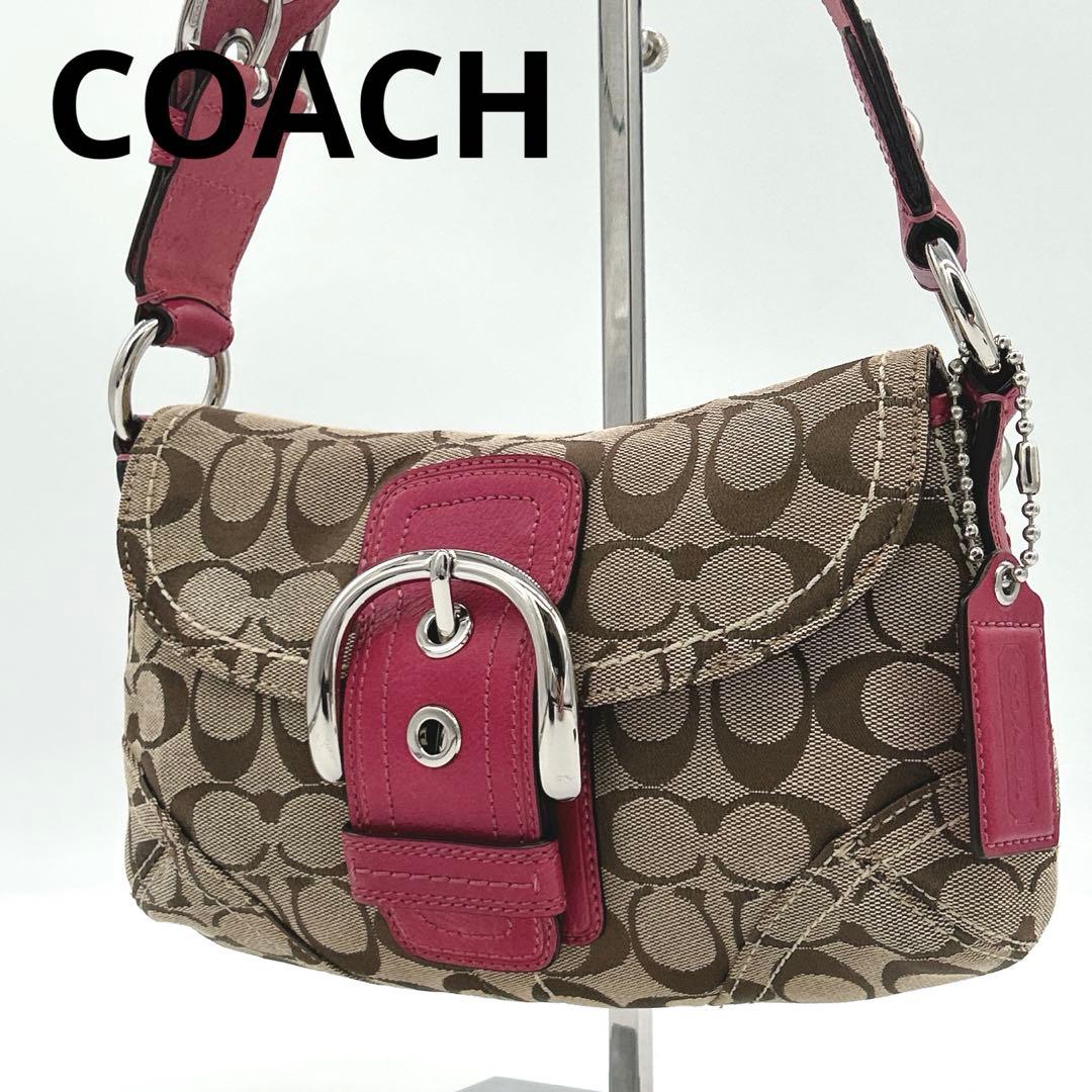 COACH コーチ ソーホー シグネチャー ピンク ワンショルダー