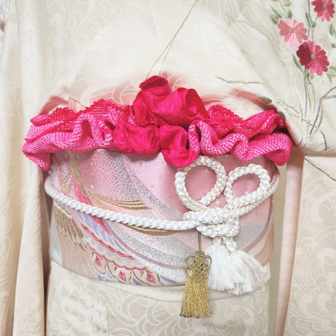 成人式正絹振袖フルセット　薄ピンク　刺繍　豪華　　上品　長襦袢