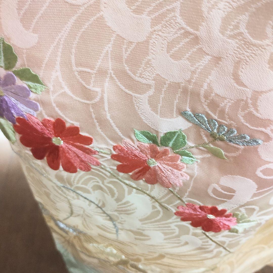 成人式正絹振袖フルセット　薄ピンク　刺繍　豪華　　上品　長襦袢