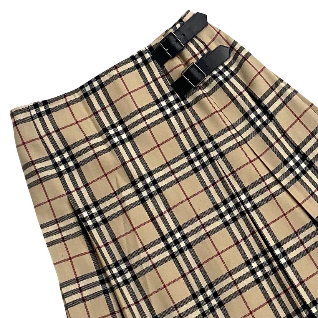 42★バーバリーロンドン ノバチェック 巻きスカート 大きいサイズ ベルト