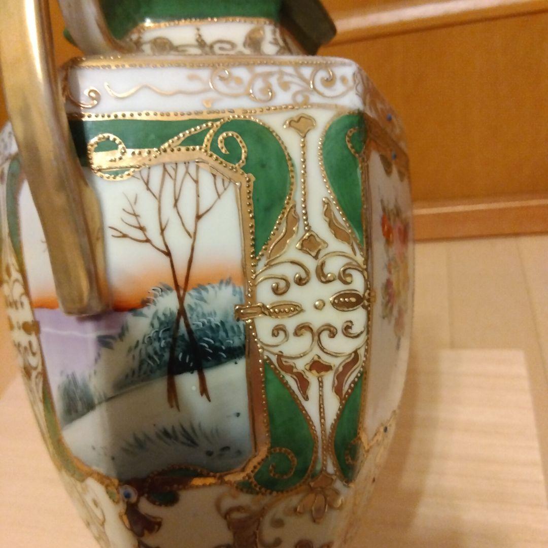 kinjo china 　飾り壺　オブジェ　花柄　アンティーク 　壺