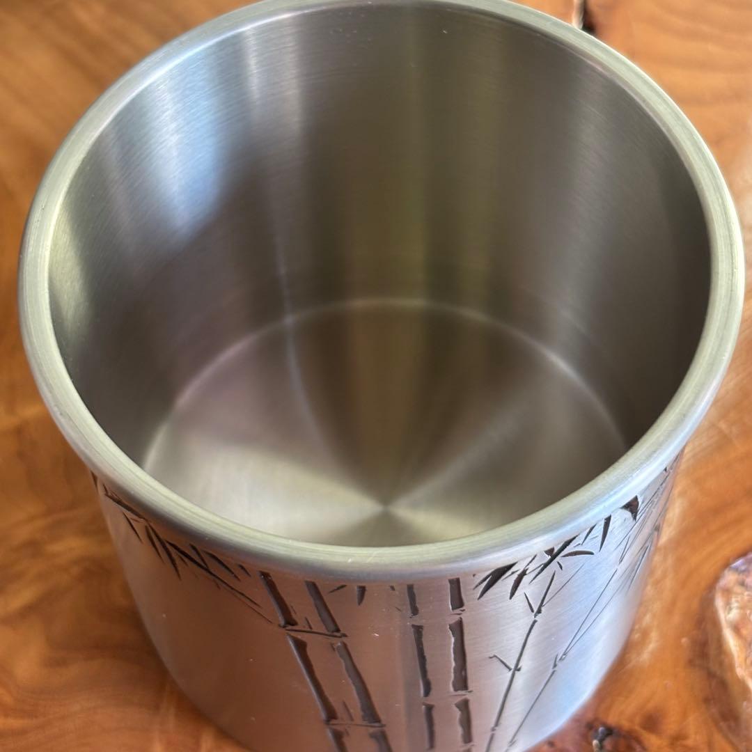 純錫　建水　鍛栄造　廣秀刻　茶道具　共箱