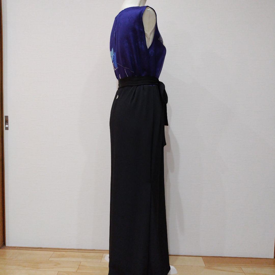 振袖＋黒色留袖　ロングマーメイドドレス　紋あり　リボン紐付き