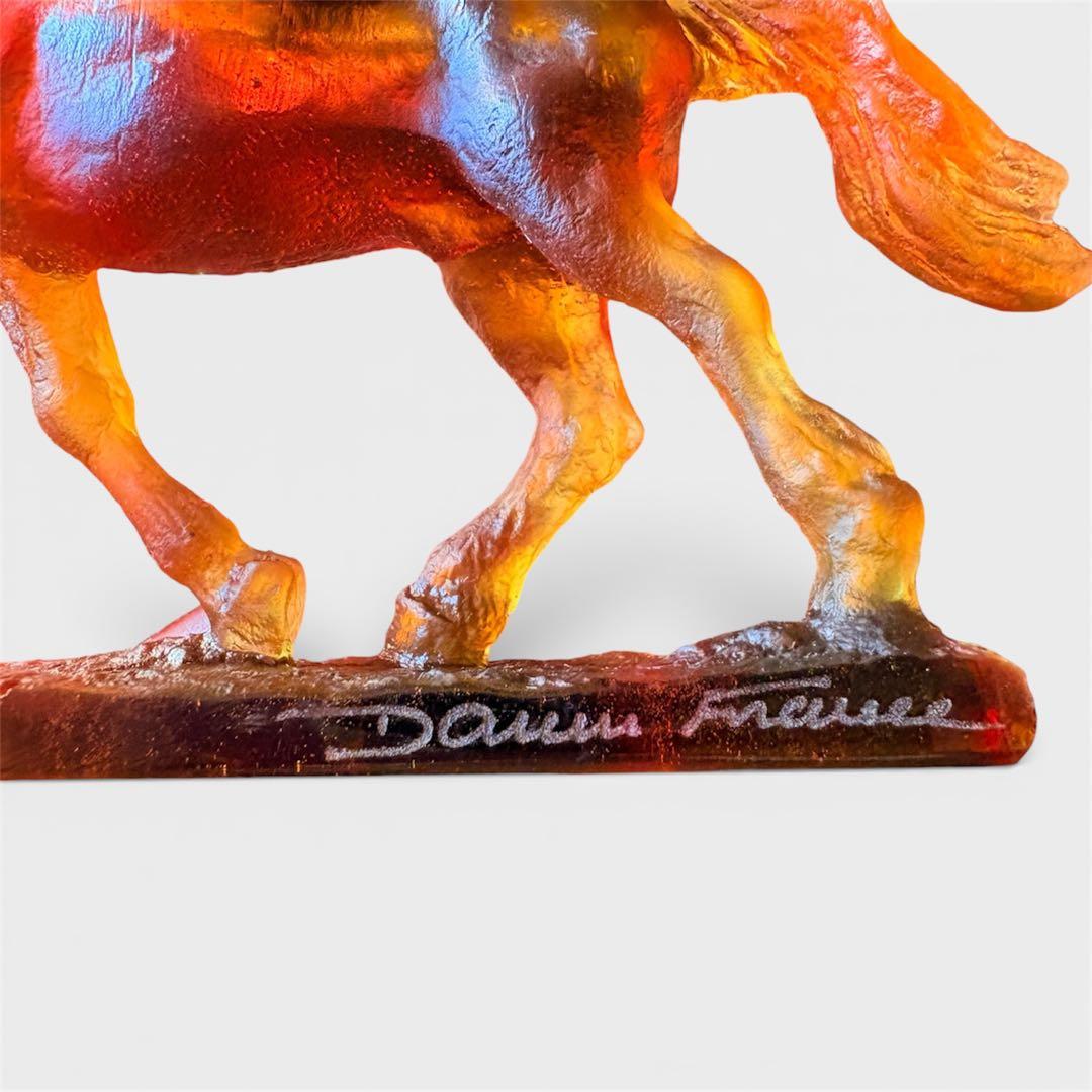 美品 Daum France ドームフランス クリスタルガラス 馬 置物 箱付き