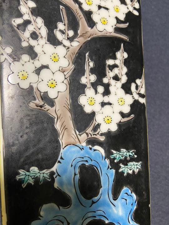 中国清末時代　粉彩 素三彩四方花瓶