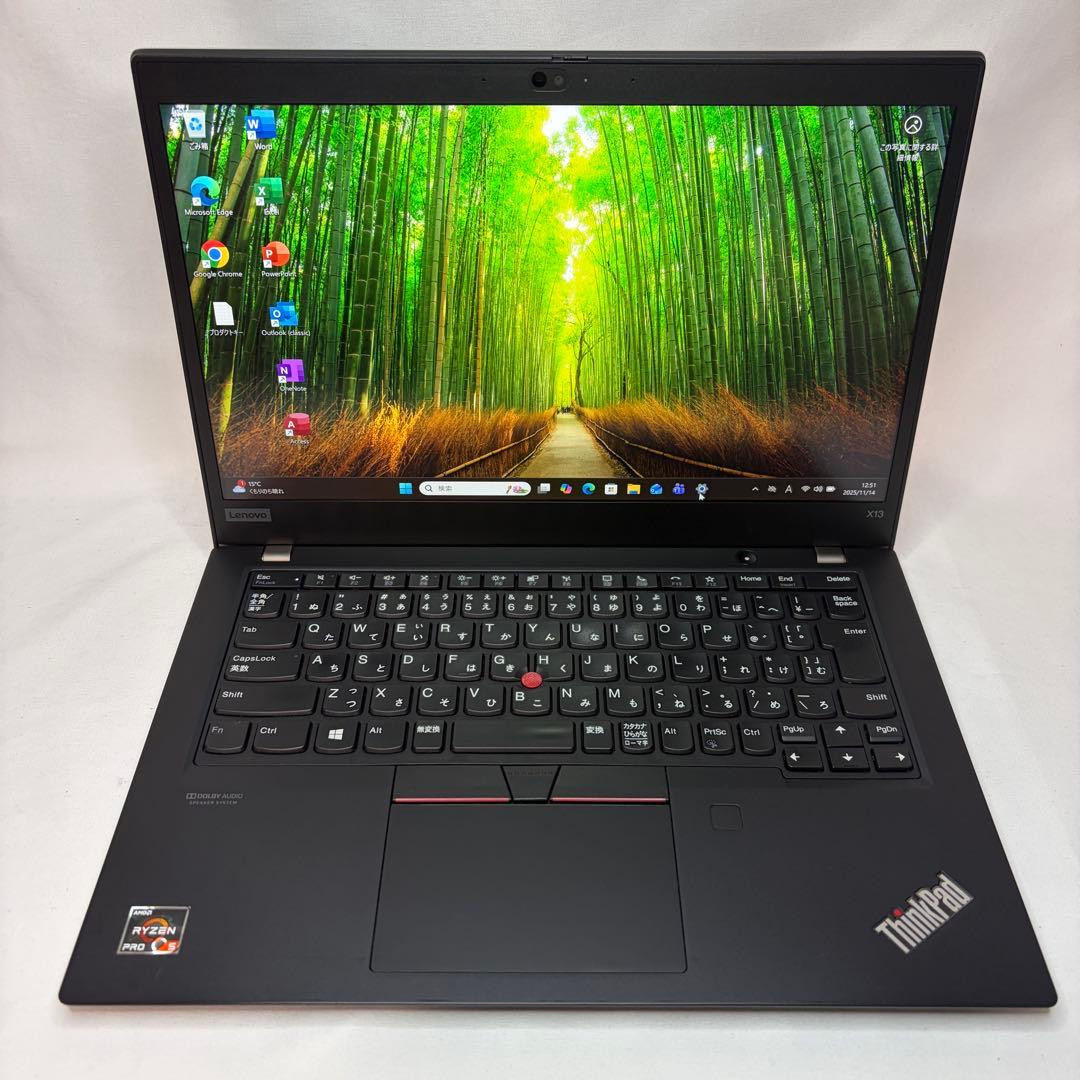 美品 ThinkPad X13 Ryzen5 16GB 13.3型 バッテリー良